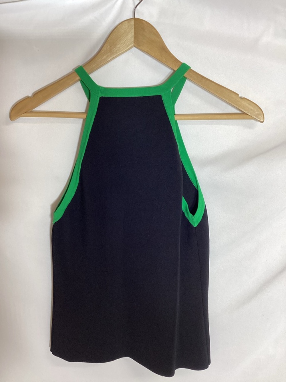 ALICE + OLIVA HIEDI HALTER TOP Black and Garden Green Size M - Picture 10 of 11